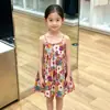 Vestido de tirantes con estampado floral colorido para niña, Vestido holgado de estilo coreano de verano para niños, Elegante vestido floral para bebés