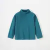 Camiseta de manga larga acanalada de lana para niños, unisex para niños y niñas, colección Primavera 2026, top de ropa interior para bebé