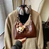 Bolsa de Ombro Feminina Casual Simples Nova Moda Coreana Tendência Primavera Padrão de Pedra Bolsa de Axila