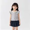 Conjunto de Ropa de Verano para Niñas, Top Coreano de Mangas Acampanadas, Conjunto de Dos Piezas Delgado a la Moda para Bebés y Niños Pequeños