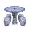 Jingdezhen Cerámica Mesa Taburete Redonda Mesa Antigua Porcelana Azul y Blanca Decoración Balcón Patio Exterior Jardín Mesa Taburete juego