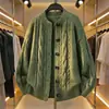 Suéter cárdigan verde retro americano 26, colección de invierno nueva estilo coreano para hombre, prenda exterior de punto casual y relajada