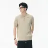 Camiseta Masculina de Tricô com Tranças Estilo Americano, Manga Curta, Estilo Verão Old Money, Cor Sólida Casual Simples Justa Camisa Polo