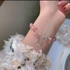 Pulsera Mariposa Dulce de Fresa Pareja Senior Estilo Ins Pulsera de Transferencia Flor de Durazno Mejor Amiga Cristal Luz de Luna Regalo