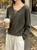 Novedades Otoño 2026 Suéter de Lentejuelas Manga Larga Tejido de Punto para Mujer Diseño Holgado Sentido de la Moda Suéter Corto de Moda Top para Mujer