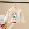 Camiseta Interior de Manga Larga para Niña 2026 Otoño/Invierno Nuevo Estilo Forro Polar Infantil Niña Pequeña Elegante Cuello Semi Alto Moda Camiseta