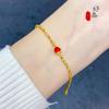 Pulseira de contas de açúcar quadradas azuis tridimensionais em forma de coração vermelho, pulseira simples de contas da sorte de liga, joias femininas de alta qualidade