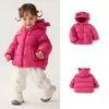 Roupas Infantis Balabala Jaqueta de Penas para Bebê Casaco Curto de Inverno para Recém-Nascidos Estiloso Fofo com Capuz Tendência