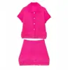 Comercio Exterior Ropa de Mujer 2025 Traje de Moda Minifalda de Cintura Alta con Adorno de Flecos Falda de Punto a Cuadros Estilo Casual Cómodo