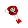 Chaveiro Criativo Fofo de Elefante Pingente de Bolsa com Bola de Pelo Bola de Pelo Sintético de Visão Falsa Chaveiro de Carro Pequeno Presente Atacado