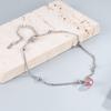 Pulsera de Cuentas de Oblea de Fresa para Mujer Flor de Durazno Dulce Piedra Lunar Cuentas Simple Novia Estudiante Coreano Nicho Tobillera