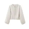 Comercio electrónico transfronterizo de AliExpress: Moda femenina europea y americana, la nueva colección otoño/invierno de ZA, cuello redondo, suave, chaqueta bomber corta