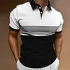 Camisa Polo de Verano para Hombre Nueva de Comercio Exterior Europeo y Americano Estampado 3D Casual de Negocios Manga Corta Polo para Exteriores
