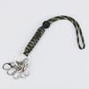 Chaveiro de corda de mão anti-perdida DIY chaveiro criativo guarda-chuva corda tecida chaveiro com fivela de suspensão de 8 palavras corda tecida