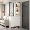 Gabinete de recibidor, gabinete divisor de pantalla para sala de estar, zapatero de madera maciza, gabinete de exhibición de vidrio para entrada modelo nuevo 2025 integrado