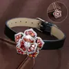 Pulsera Exquisita de Flor de Camelia Incrustada con Circonita, Moderna y Texturizada, Pulsera Ajustable para Mujer Joyería Fabricante Mayorista
