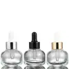 Frasco pequeño rojo de 30 ml con veta plateada, frasco de solución madre de esencia transparente de 30 ml, frasco cuentagotas para aceite esencial, frasco para esencia