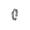 Anillo Arrugado Geométrico Irregular estilo Ins Viento Neutro Anillo Abierto Hombres y Mujeres Textura de Papel de Aluminio Anillo para Dedo de Comida