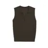 Top Feminino Wanwei Estilo Retro Old Money Verão 2026 Novo Colete Texturizado com Gola Polo Y6795
