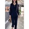 22718 Da Ai Mei Yi Yuan 2026 Otoño Temprano Nuevo Diseño Top Adelgazante con Cordones + Conjunto de Pantalones Anchos Adelgazantes