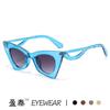 2022 Nuevos Lentes Transfronterizos Europeos y Americanos Personalizados Ojo de Gato Moda Gafas de Sol Patillas Curvas Retro Moderno Gafas de Sol Estilo Urbano