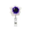 Porta-crachá retrátil giratório acrílico com flor de orquídea, fácil de puxar, para equipe médica, clipe de crachá, fivela de puxar fácil, presente