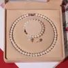 Comércio Exterior Conjunto de Joias de Pérola de Concha Roxo Natural Redondo Colar de Contas de Concha Pulseira Conjunto de Três Peças Presente de Dia das Mães