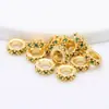Accesorios Chapados en Oro para Joyería DIY con Espaciadores de Circonita y Espaciadores para Tejer Pulseras de Cuentas