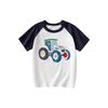 Roupa Infantil Manga Curta 2025 Verão Novo Estilo Meninos Manga Curta Crianças Divertido Desenho Animado Carro Camiseta de Algodão Infantil Meninos Estilo Regular