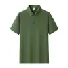 Camisa polo unisex de manga corta 52% algodón para hombre, estilo de negocios de verano, color liso, adecuada para hombres de mediana edad y jóvenes, camiseta de manga corta con cuello camisero