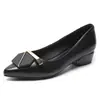 Zapatos Planos de Punta Fina para Mujer Zapatos Planos de Tacón Grueso Zapatos de Madre 2025 Nuevo Otoño Versátiles Elegantes Zapatos de Trabajo Cuero Suave Zapatos para Mujer