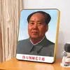 Foto de Retrato do Presidente Mao Zedong Tem uma Pintura Decorativa Emoldurada para a Sala de Estar, Escritório, Desktop, Mesa e Suporte de Exibição com Bordas Douradas