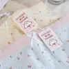 Calcinha Triangular Estampada Floral de Algodão Puro para Meninas com Cintura Alta Elástica, Estudante, Absorvente de Umidade, Acabamento em Renda, Antibacteriana, Amiga da Pele, Confortável, para Mulheres