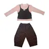 Conjunto de dos piezas de pantalones de lunares estilo coreano para niñas, nueva colección primavera/otoño 2026, atuendo moderno y elegante para niñas pequeñas