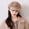 Sombrero Octogonal Cálido Estilo Retro Británico Otoño Invierno Simple Versátil Sombrero de Pintor para Viajar a Diario Sombrero Artístico Elegante de Moda para Mujeres
