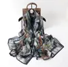 Bufanda de Seda Suave Nueva con Doble Estampado 70*180 Tamaño Grande Bufanda Larga para Mujer, Amigable con la Piel, Transpirable, Tacto de Lujo, Bufanda Chal
