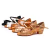 Sapatos de Dança Latina para Pés Largos para Meninas e Crianças, Sapatos de Dança Padrão Nacional Cha-Cha Infantil e Adulto, Couro de Vaca com Solado Macio