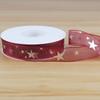 2.5cm Estrella Estilo Coreano Cinta de Gasa Flores Florería DIY Regalo Regalo Correa de Embalaje Floral Horneado de Pastel