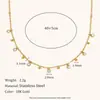 Collar de Cadena con Cuentas de Circonita en Forma de Gota Transfronterizo Europeo y Americano Acero Inoxidable Chapado en Oro de 18K Simple Moda Nicho de Alta Calidad