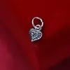 Colgante de corazón de plata de ley S925, charm de corazón de nicho de lujo ligero, accesorio de colgante para pulsera de perlas y cristal DIY hecho a mano