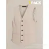 2026 Nuevo Chaleco de Traje para Hombre Europeo y Americano de Corte Delgado Color Sólido Cuello en V Chaleco Casual de Negocios de un Solo Botón Talla Europea para Hombre