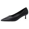 Zapatos de Punta Aguda de una Sola Capa Fu's Tacón de Aguja para Mujer 2022 Nuevos Zapatos de Tacón Alto para el Trabajo Boca Baja Simple Zapatos de Microfibra y Viscosa