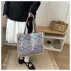 Bolsa de Ombro Grande Capacidade para Mulheres, Bolsa Tote Elegante, Bolsa de Passeio Estilo Étnico para Mães, Bolsa de Mão para Aula de Estudantes