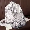 Lenço de seda brilhante elegante da moda feminino fino macio lenço de seda artificial tamanho grande xale de proteção solar TikTok entrega ao vivo