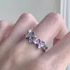 Anel Aberto Roxo Romântico Borboleta Flor Esmalte Gotejamento de Óleo, Design Único de Nicho, Estilo Coreano Leve Luxo Anel de Alta Qualidade