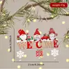 Bestseller transfronteiriço: Homem da floresta, velho, boneco de neve, pingente de placa de porta com sino, decoração de Natal, ornamento de artesanato em madeira de desenho animado