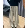 Pantalones de traje a rayas estilo Old Money para ir al trabajo en otoño, Pantalones Yamamoto, Corte holgado, Caída, Pierna ancha, Casual, Versátil, Adelgazantes, Pantalones de pierna recta