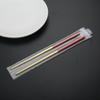 Full Square 304 Chopsticks Hollow Square Titanium Paint Português Antiderrapante Hotel Suprimentos 304 pauzinhos de aço inoxidável