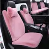 Cojín para Asiento de Coche Invierno Felpa de Conejo Lana Alfombrilla de Coche Asiento Individual Calefacción Cálida Antideslizante Cintura Pequeña Cojín para Asiento Trasero Pieza Única