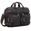 Maletín de Cuero Genuino Canvas para Negocios Transfronterizos Bolso Cruzado Portátil Multifuncional Bolsa Grande para Computadora Bolsa de Viaje Casual